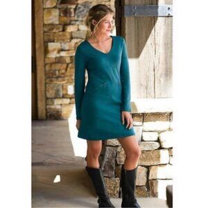 ATHLETA Women's EUC Celebration Ponte Teal Dress | Size MP